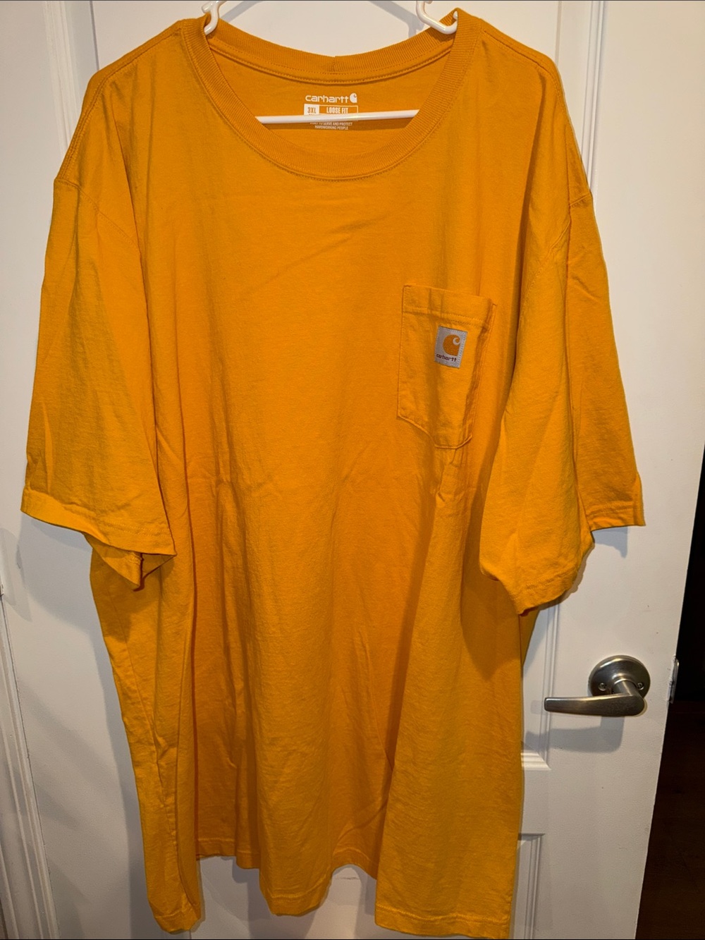 Carhartt Men’s Short Sleeve Pocket Tee in Mustard - size 3XLT
